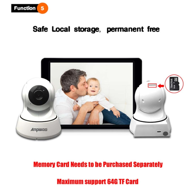 Anpwoo YT002 Ingenic T10 720P HD WiFi IP Camera with 11 PCS Infrared LEDs, Support Motion Detection & Night Vision & TF Card(Max 64GB), YT002 Anpwoo YT002 Ingenic T10 720P HD WiFi IP Camera with 11 PCS Infrared LEDs, Support Motion Detection & Night Vision & TF Card(Max 64GB), YT002